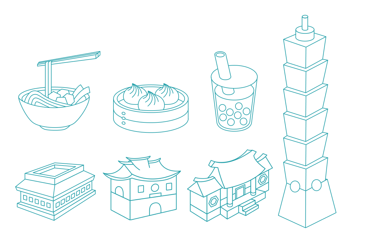 Taipei Landmark Illustration