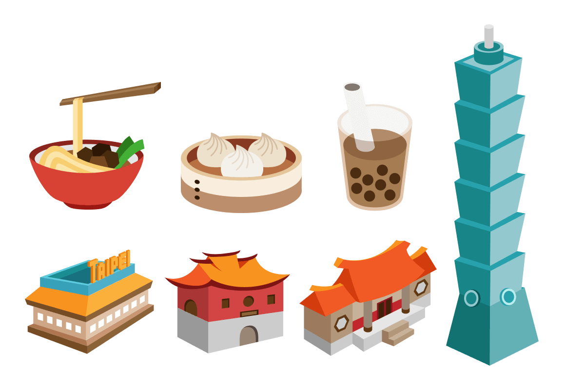 Taipei Landmark Illustration